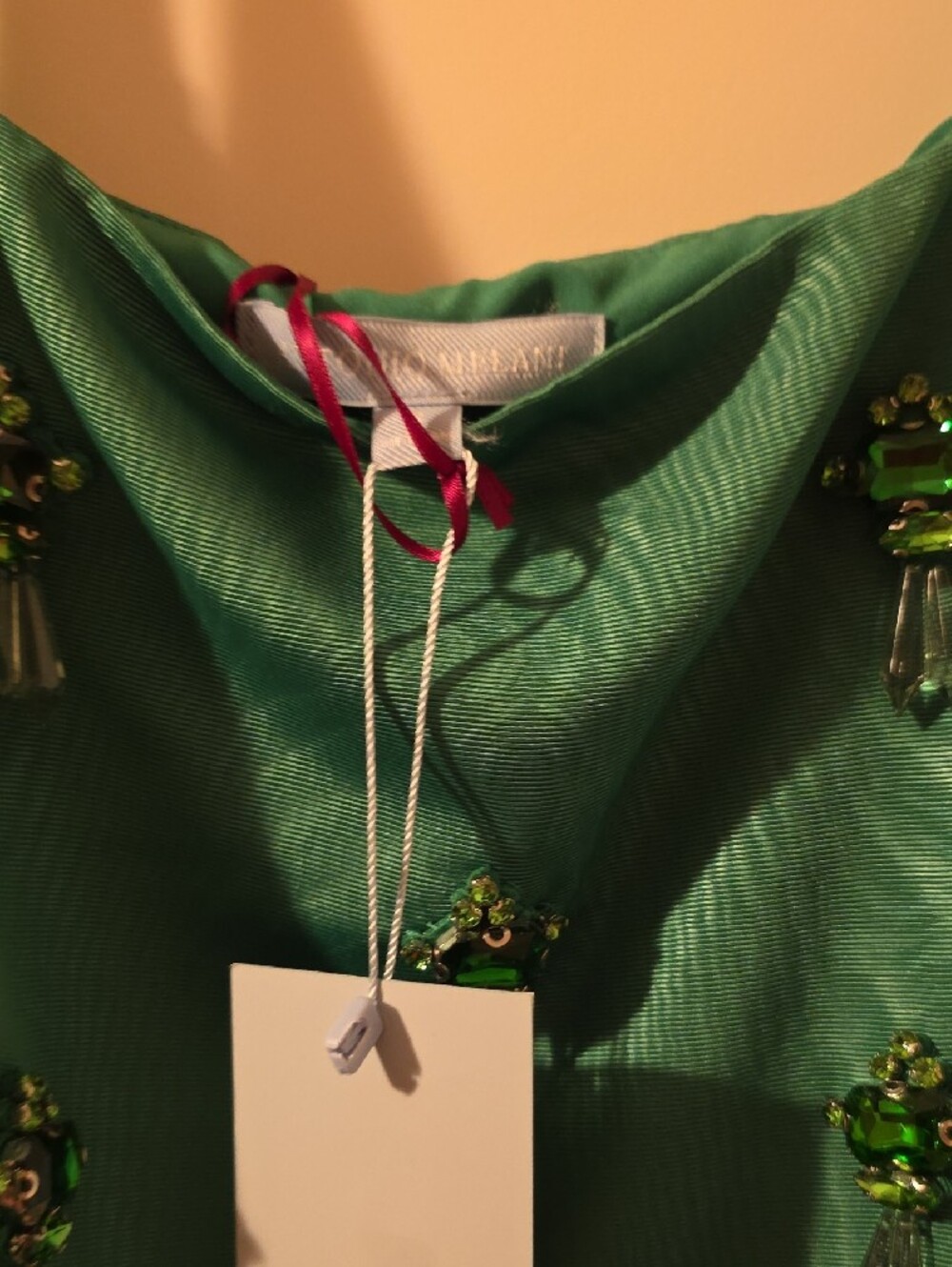 ANTONIO MELANI Green Embellished Square-Neck Mini Dress - Picture 8 of 16